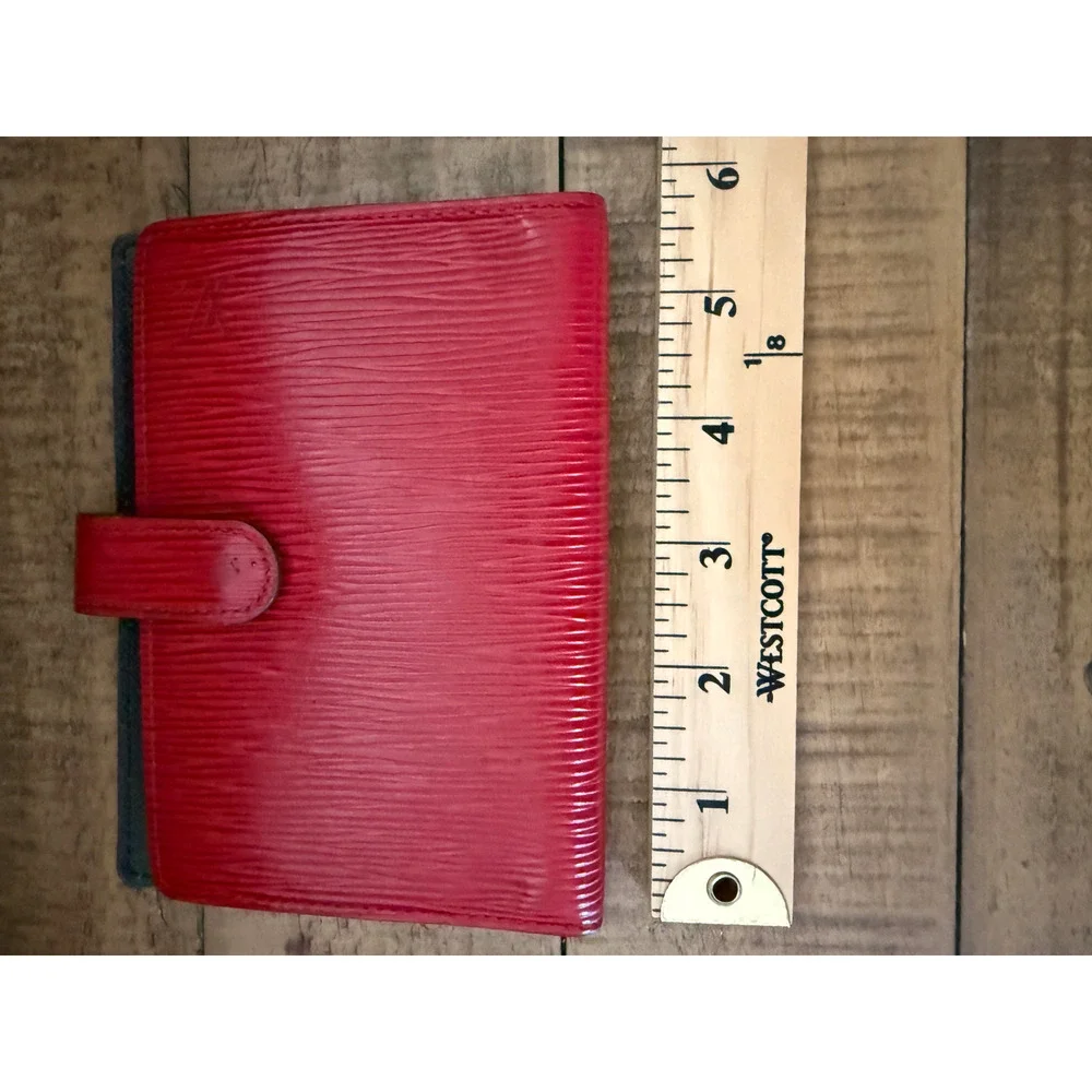 Louis Vuitton Small Red Epi Leather Ring-Bound Planner Agenda Cover Gold Rings